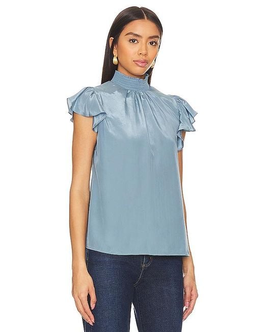 1.STATE Smocked Turtle Neck Top In Blue. Size M, S, Xl, Xs, Xxs.
