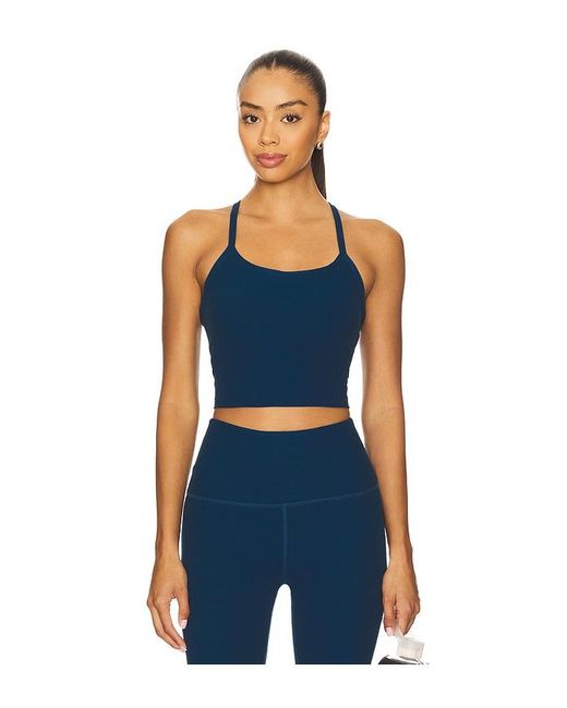 Beyond Yoga Blue Spacedye Slim Racerback Cropped Tank Top