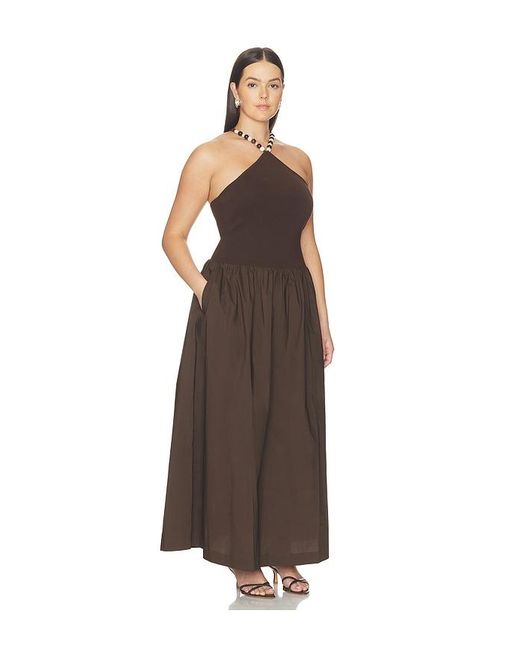 L'academie Brown 'Academie Jinjara Beaded Halter Dress