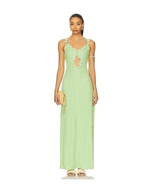 Waimari Green Maea Maxi Dress