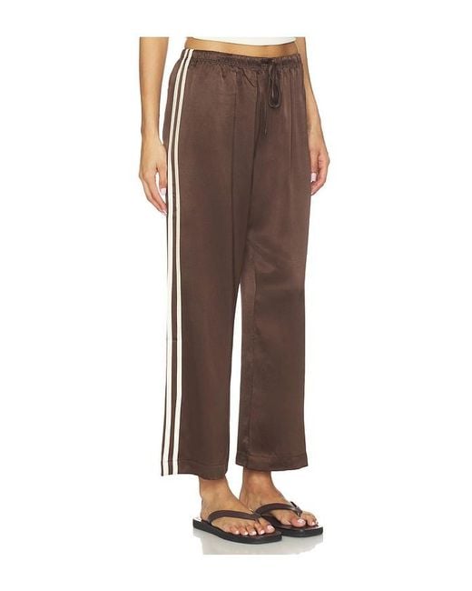 DONNI. Brown The Silk Stripe Crop Pant