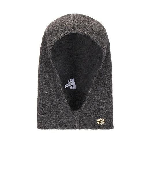Ganni Black Yak Mix Balaclava