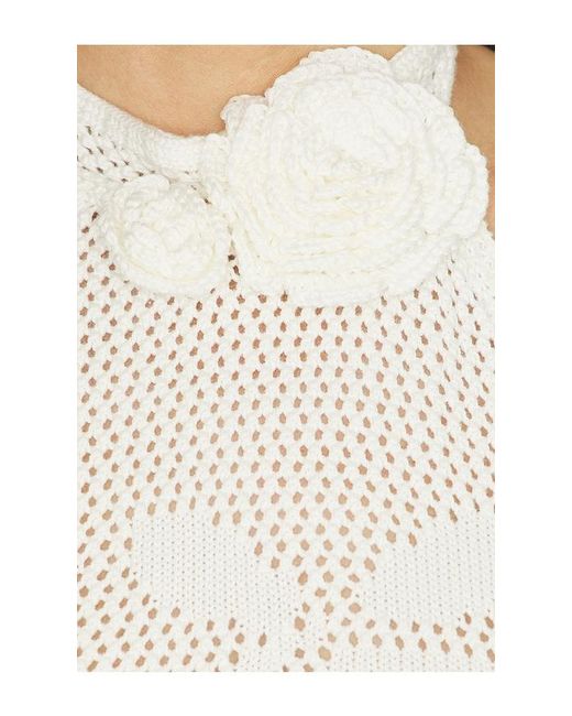 LOBA White Kataleya Pointelle Halter Dress