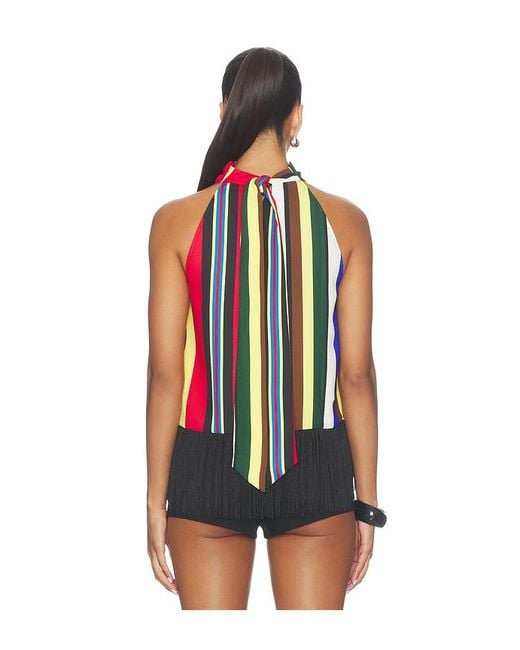 Simon Miller Red Tia Crepe Fringe Top