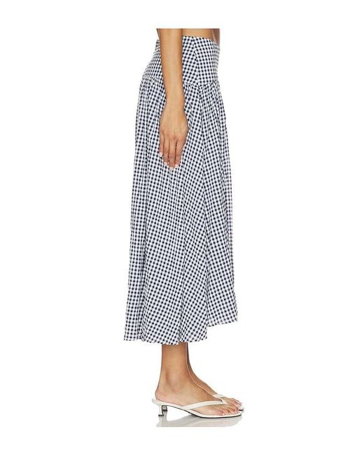 GUIZIO Blue Alegra Low Rise Maxi Skirt