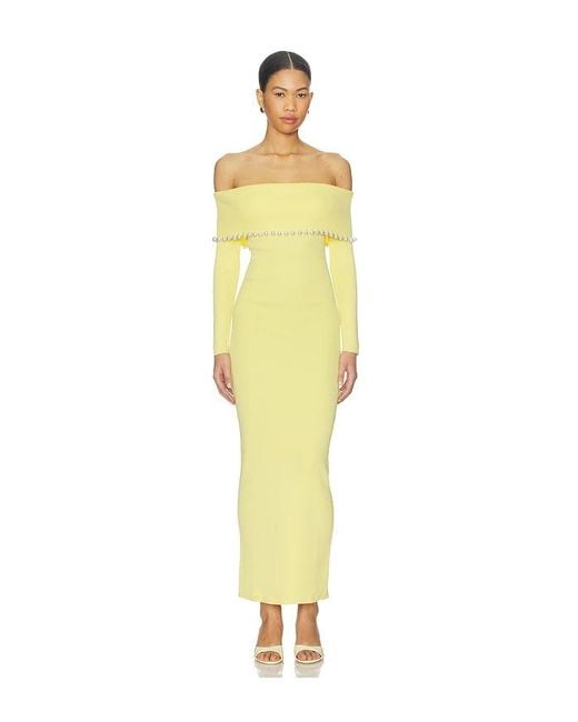 La Porte Yellow Anya Foldover Dress
