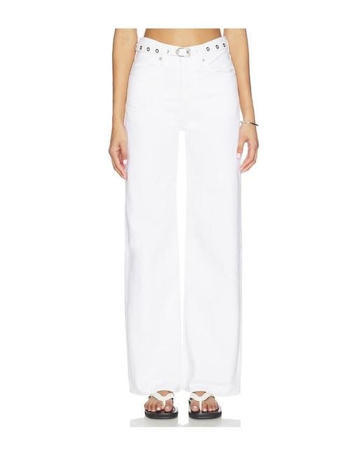 Levi's White Ribcage Wide Leg Belted