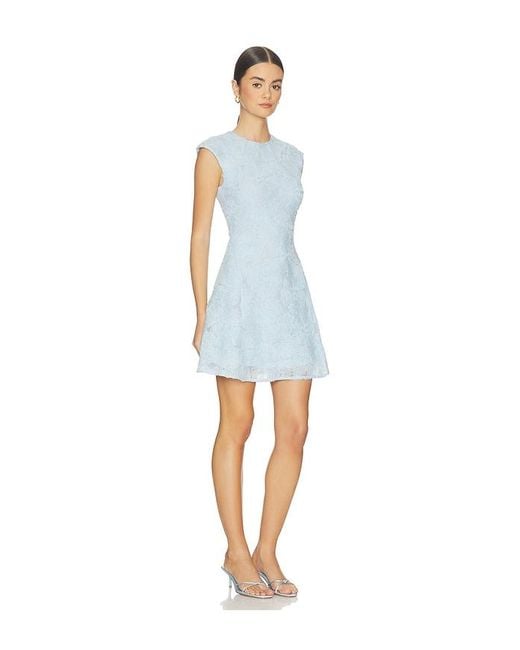 ROTATE BIRGER CHRISTENSEN Blue Mesh Mini Dress