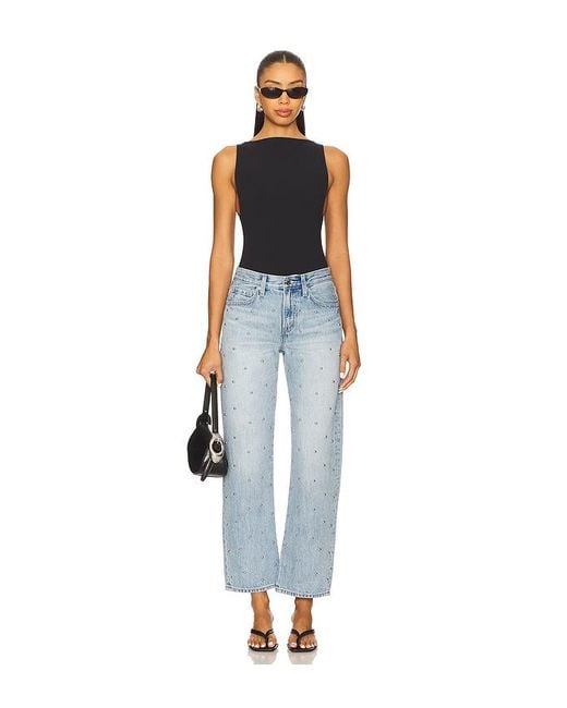 Pistola Blue Lexi Mid Rise Bowed Straight Jeans