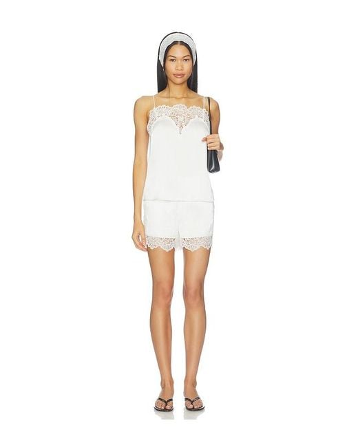 Generation Love White Alisa Lace Combo Hammered Satin Cami