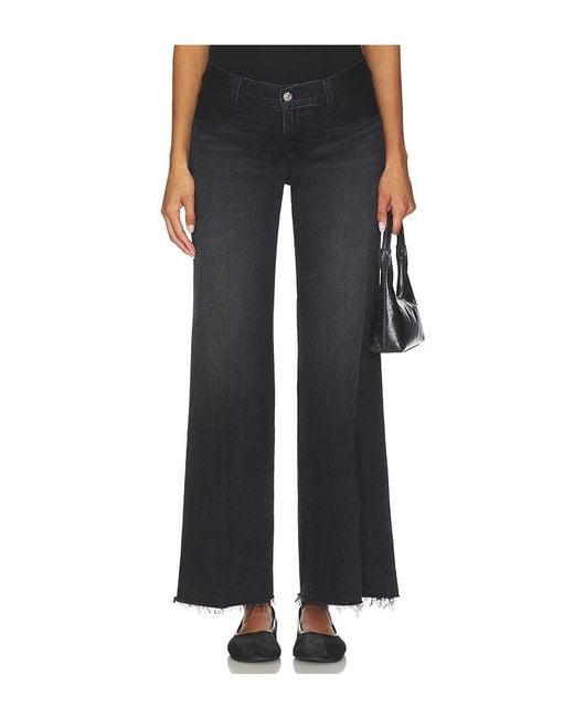 PAIGE Black Anessa Maternity Wide Leg Jeans