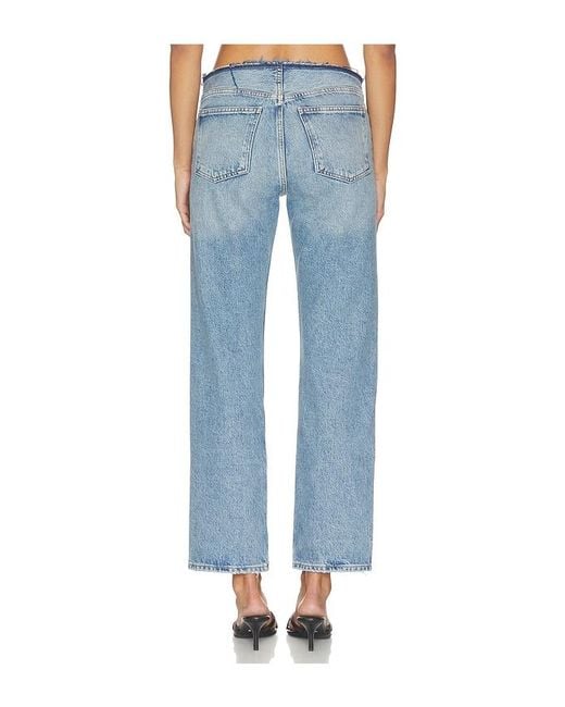 Agolde Blue Fray Slim Crop