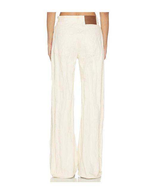 Helmut Lang White Crushed Relaxed Bootcut Pant