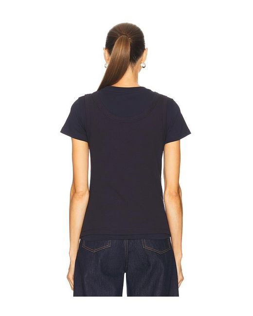 GRLFRND Blue Layered Short Sleeve Tee