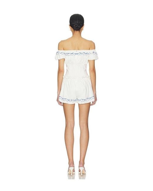 Line & Dot White Oia Romper