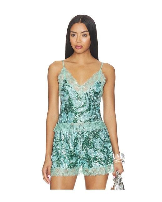 Le Superbe Green Lace Cami