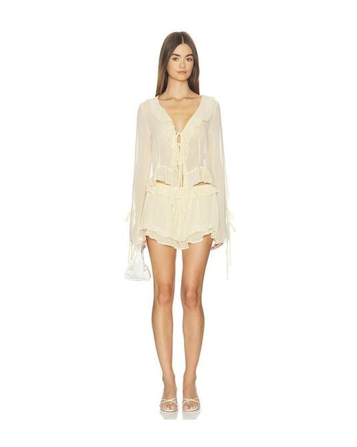 Milkwhite Natural Ruffle Mini Short