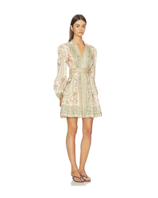 Zimmermann Natural Roselight Plunge Mini Dress