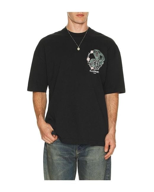 AllSaints Black Snakebite Tee for men