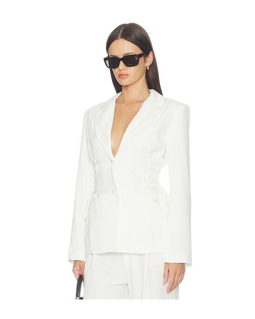 superdown White Jennifer Lace Up Blazer