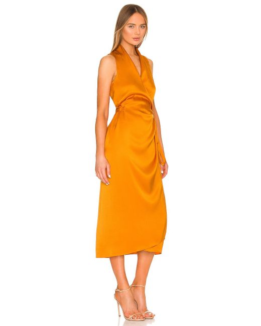 vince wrap midi dress