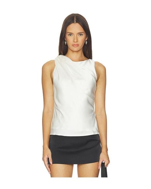 ALL THE WAYS White Laney Drape Top