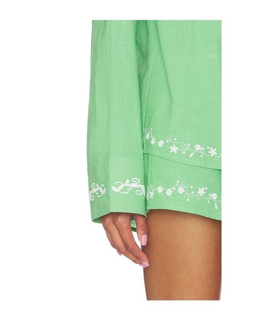 Line & Dot Green Tippi Embroidered Shirt
