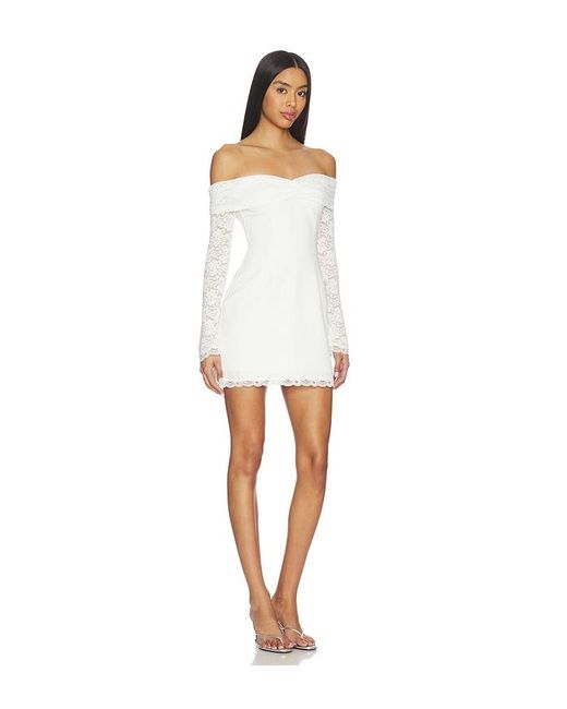 Runaway the Label White Leona Long Sleeve Mini Dress