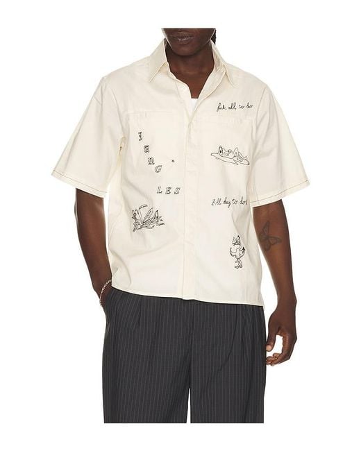 JUNGLES White Fuck All Button Up Shirt for men
