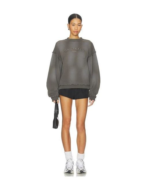 Guess Gray Boxy Crewneck Sweater for men