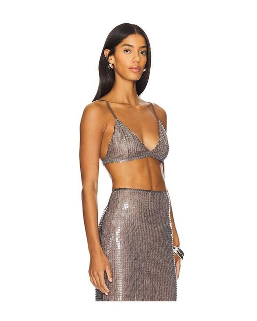 Ceren Ocak Natural Sequin Top
