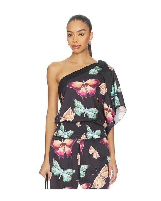 Juliet Johnstone White Mariposa One Shoulder Top