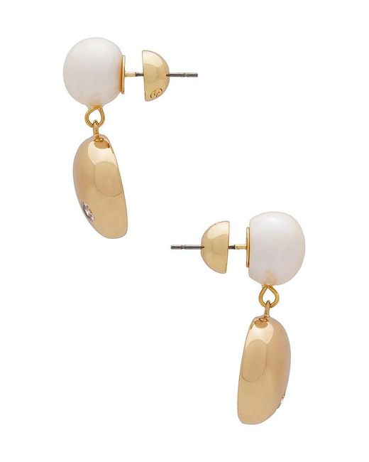 Ettika White Large Polished Pebble Pearl Earrings