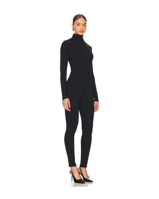 Susana Monaco Black Mock Neck Long Sleeve Jumpsuit