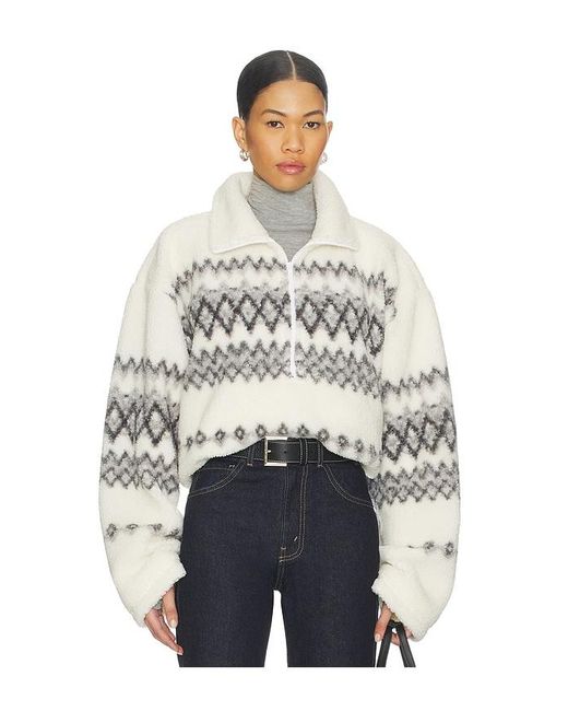 Lovers + Friends Natural Billie Half Zip Pullover