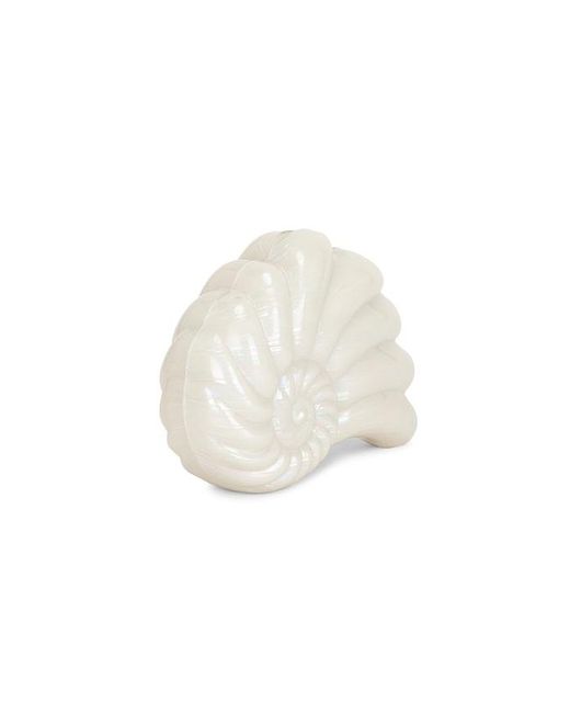 Olga Berg White Ava Pearl Shell Clutch