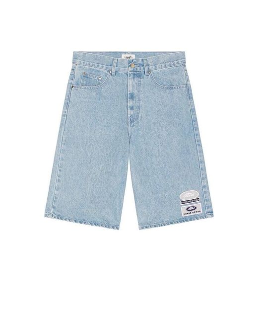 Siegelman Stable Blue X Ford Patched Denim Jorts for men