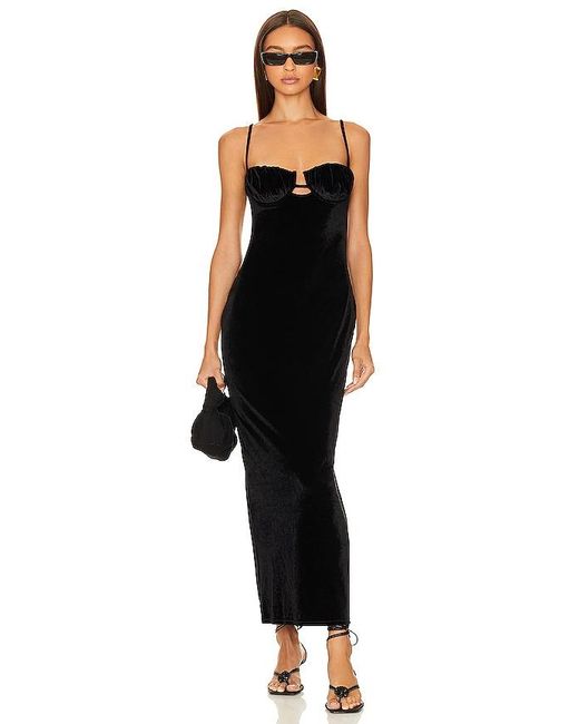 Montce Black Petal Long Dress