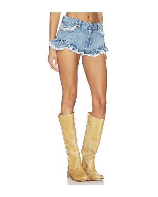 LoveShackFancy Blue Azalure Shorts