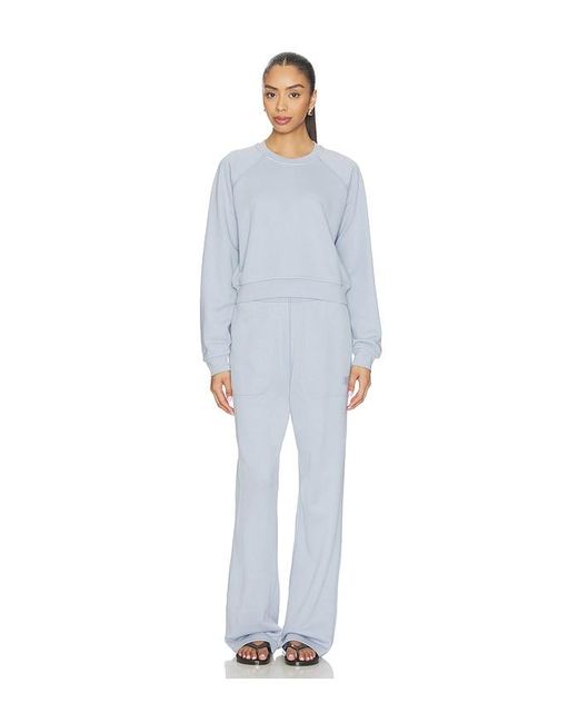 Lunya White Silksweats Lightweight Reversible Straight Leg Pant