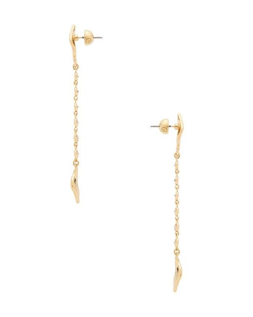 Ettika White Crystal Bloom & Chain Linear Earrings