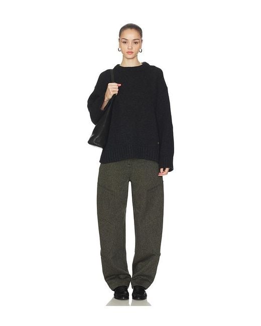 Ganni Black Chunky Wool Mix Sweater