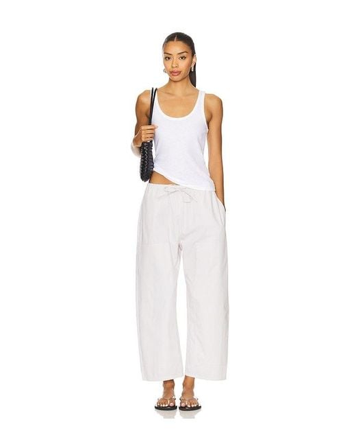 Leset White Laura Scoop Neck Tank