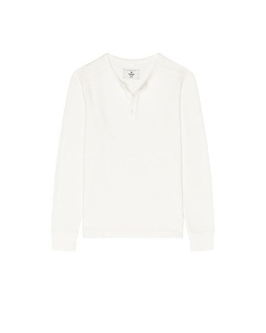 Reigning Champ White Lightweight Waffle Standard Henley for men