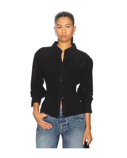 EB DENIM Black Rose Blouse