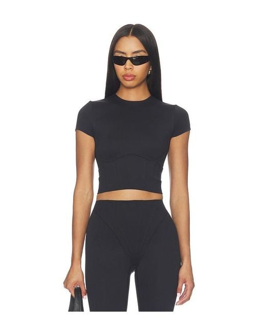 NikeSKIMS Blue Matte Corset Crop Top