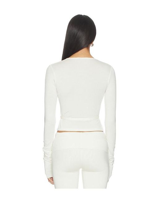 ÉTERNE White Wrap Top