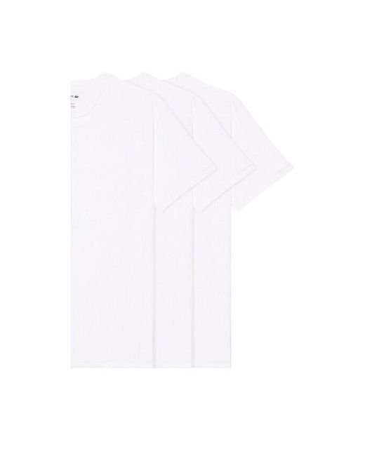 Lacoste White 3-Pack Undershirts for men