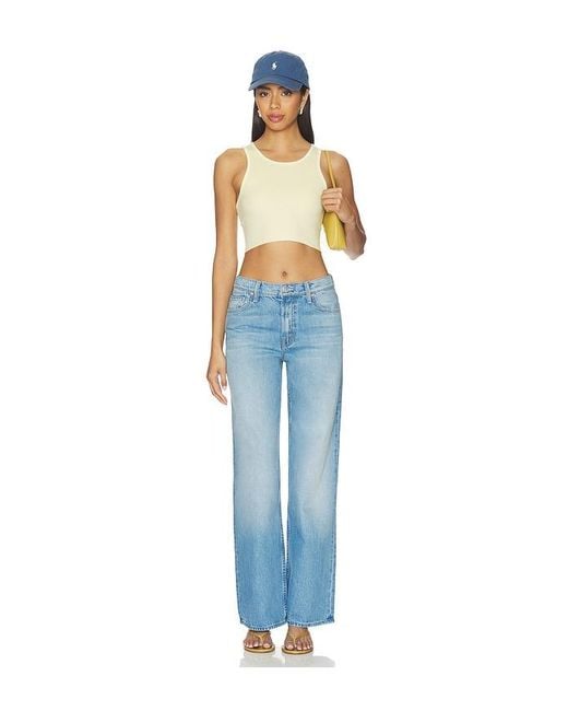 SLVRLAKE Denim Blue Cropped Rib Tank Top