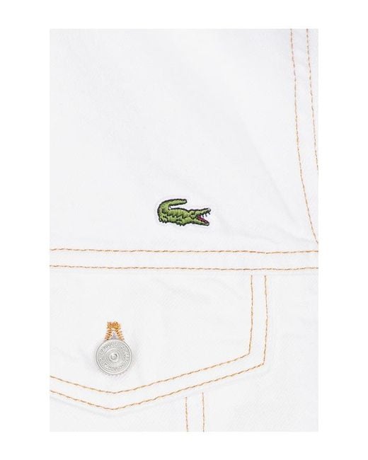 Lacoste White Slim Fit Denim Jacket